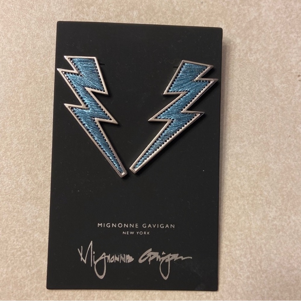 Mignonne gavigan Carolina blue lightening bolt earrings